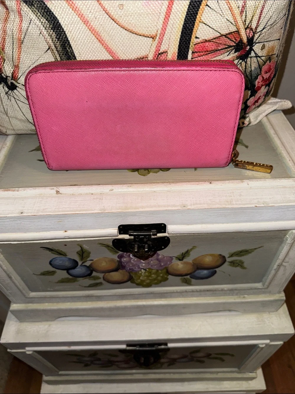 Tory Burch Pink Zip Around Wallet with Gold Hardware - GUC